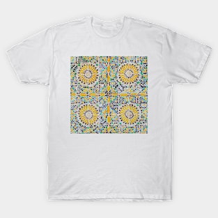 Vintage Yellow Floral Pattern T-Shirt